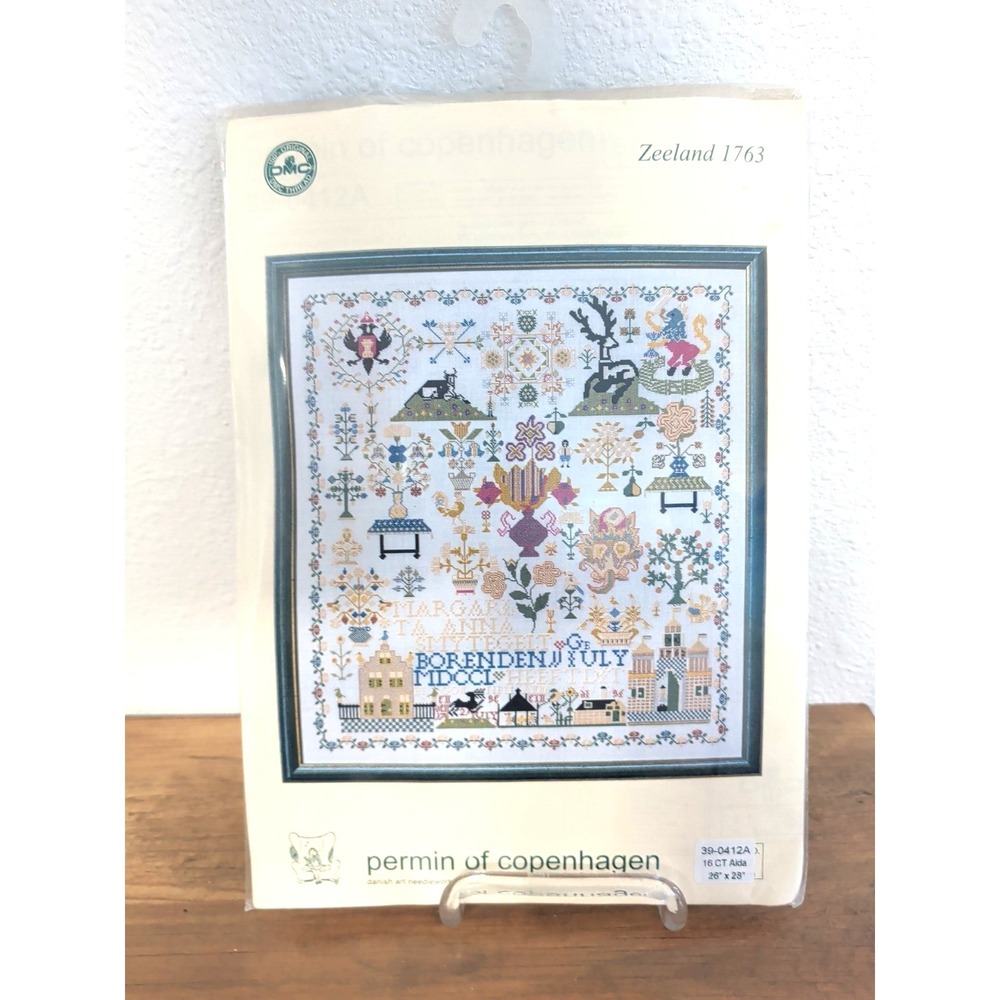 Permin of Copenhagen Zeeland 1763 Sampler Cross Stitch‎ Kit Denmark Danish 26x28